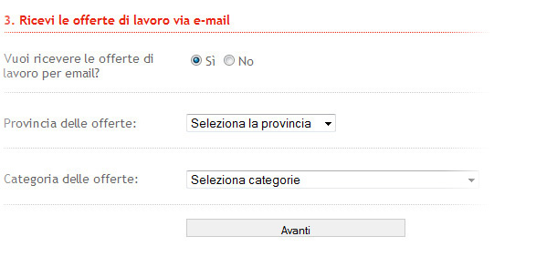 passo 3 - offerte di lavoro
